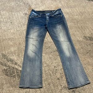 Ladies Miss Me JE54146E7R boot cut designed in US distressed jeans Sz 30 EUC